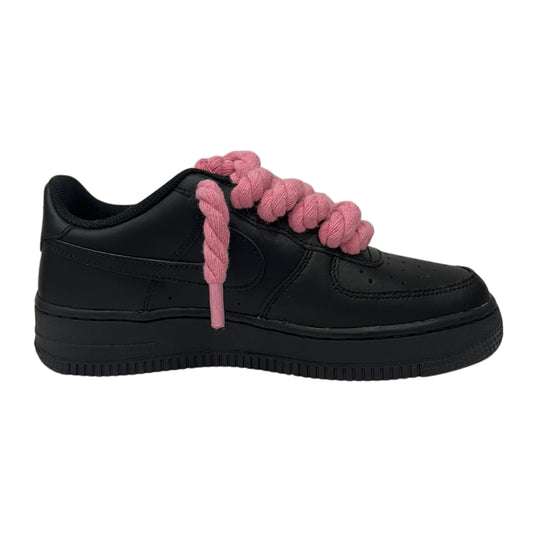 Nike Air Force 1 '07 Low Black Pink Rope Laces