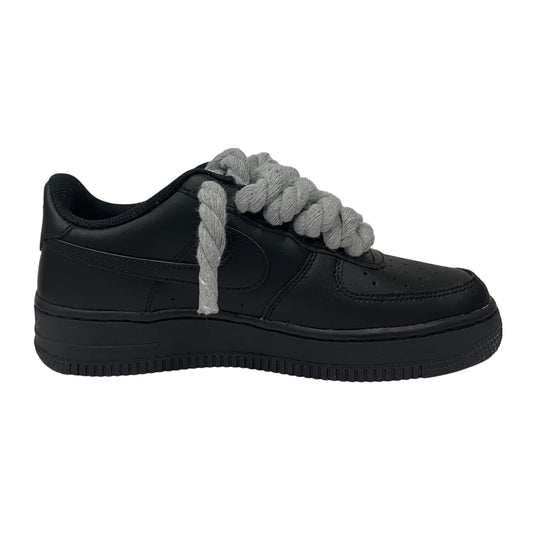 Nike Air Force 1 '07 Low Black Grey Rope Laces