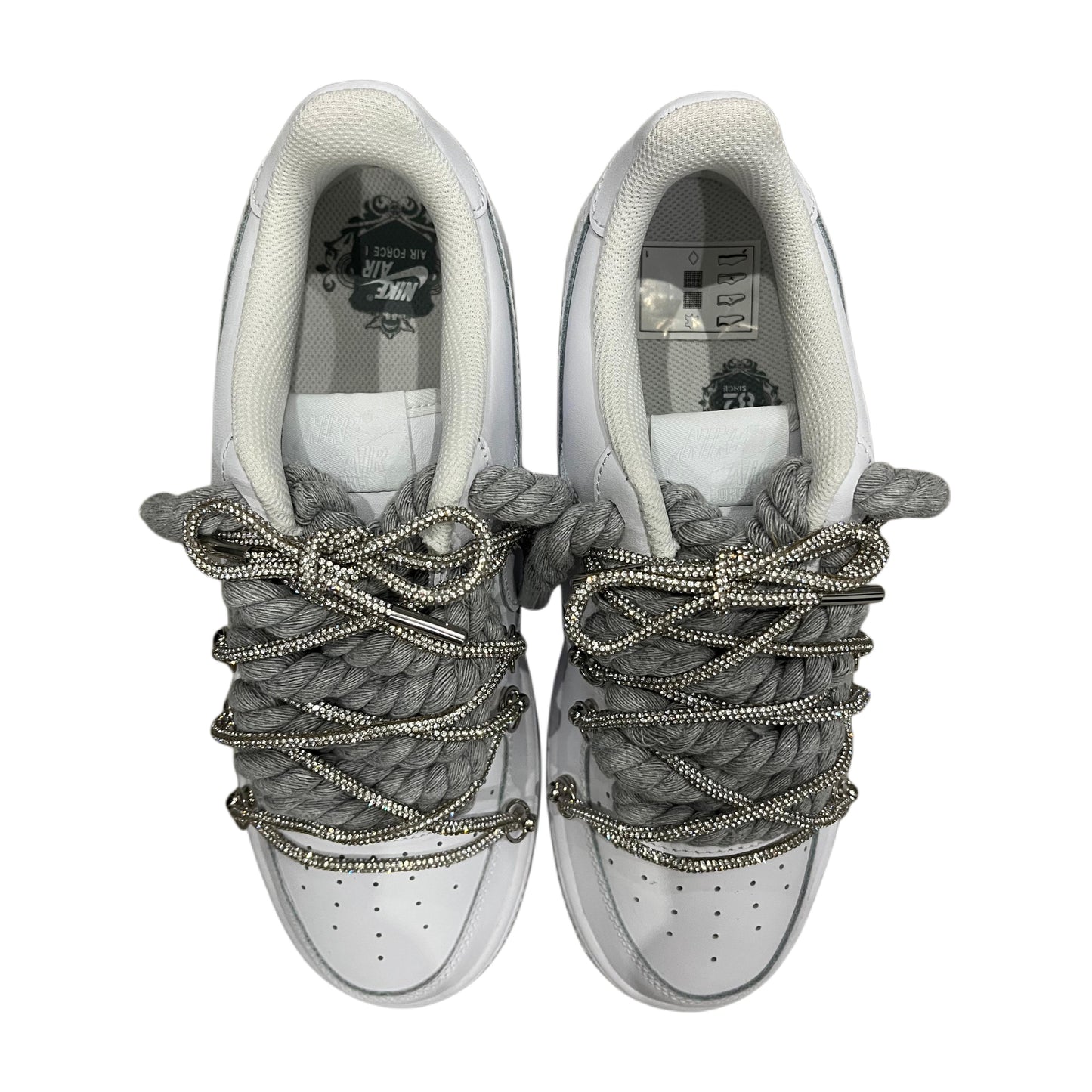 Nike Air Force 1 '07 Low White Grey Rope Chain Laces
