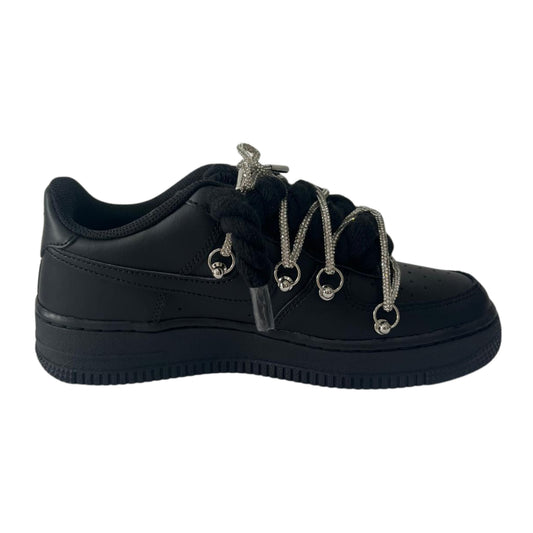 Air Force 1 '07 Low Black Black Rope Chain Laces