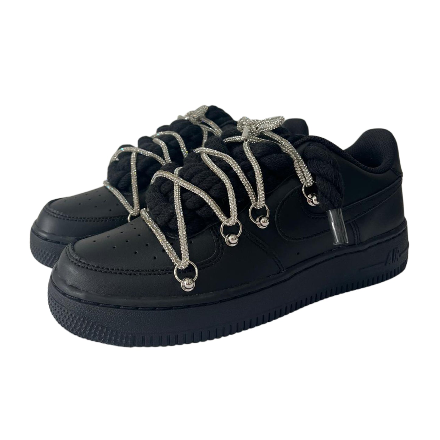 Air Force 1 '07 Low Black Black Rope Chain Laces