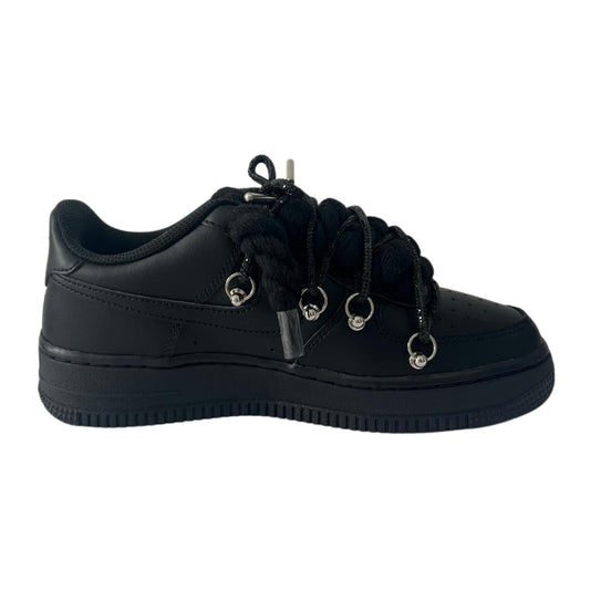 Air Force 1 '07 Low Black Black Rope Chain Laces
