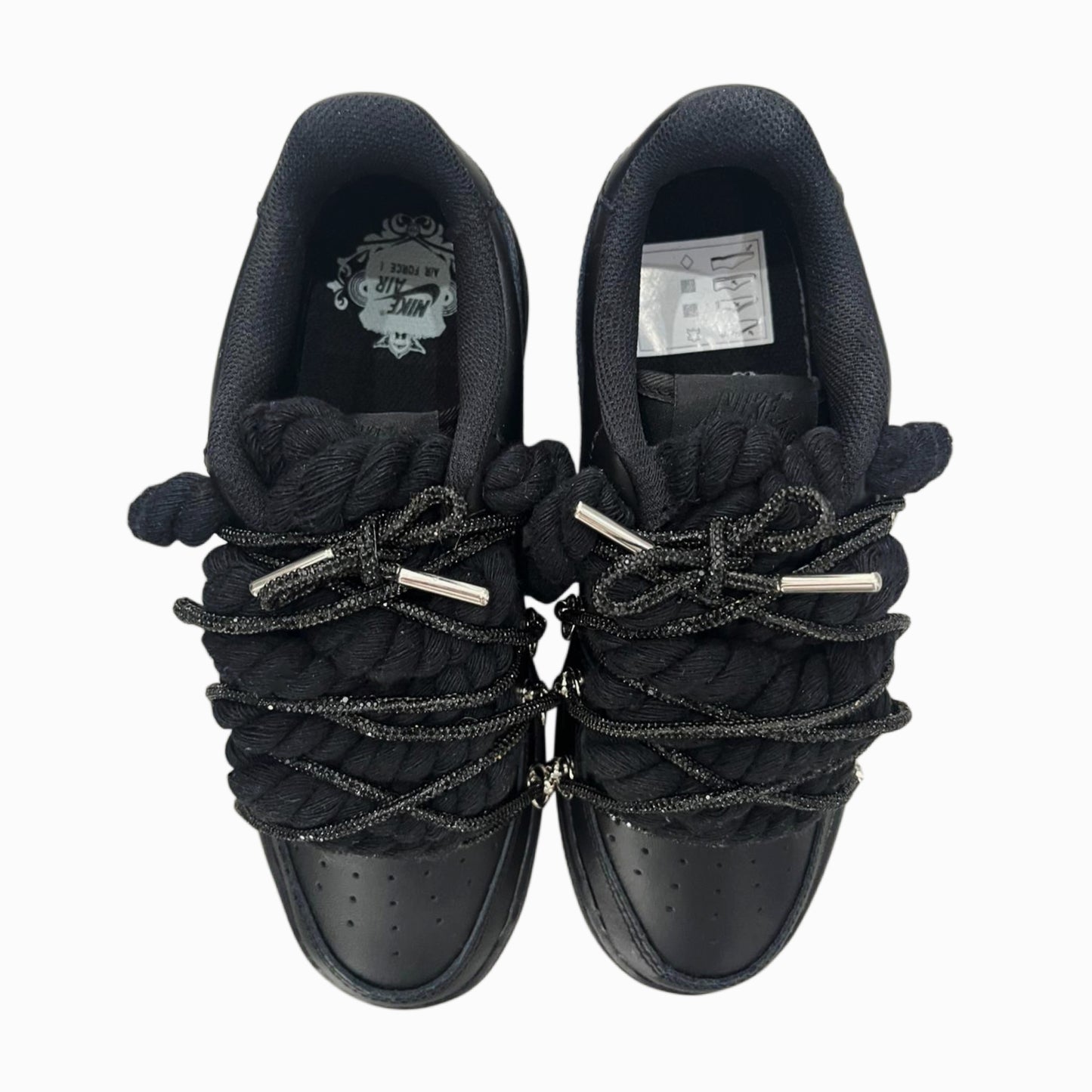 Air Force 1 '07 Low Black Black Rope Chain Laces