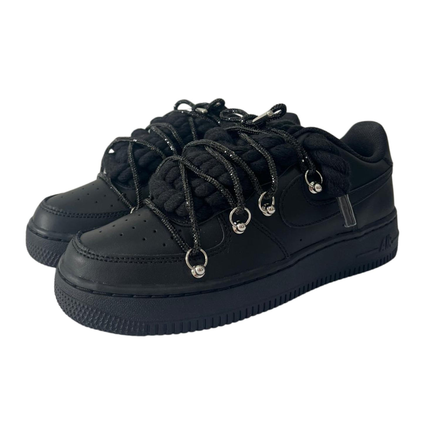 Air Force 1 '07 Low Black Black Rope Chain Laces