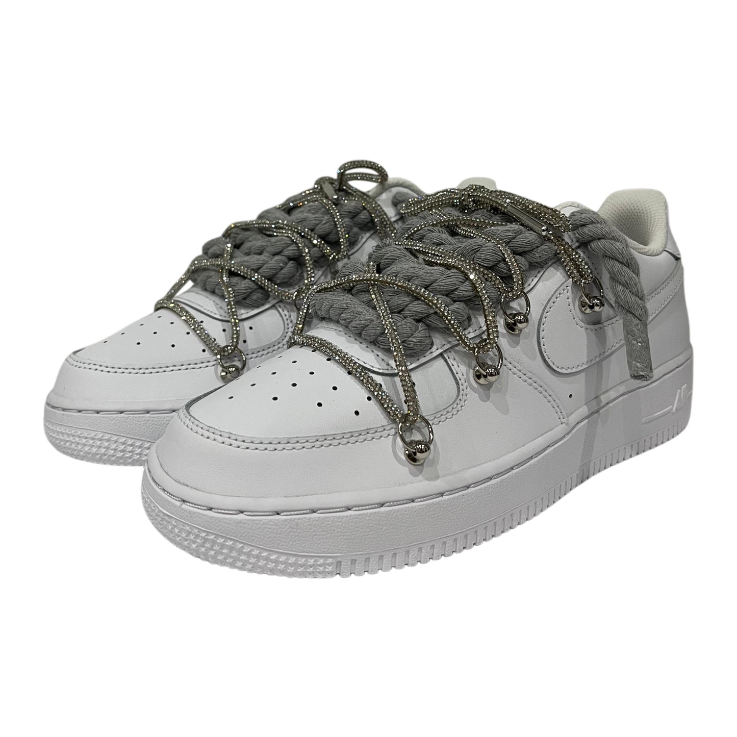 Nike Air Force 1 '07 Low White Grey Rope Chain Laces