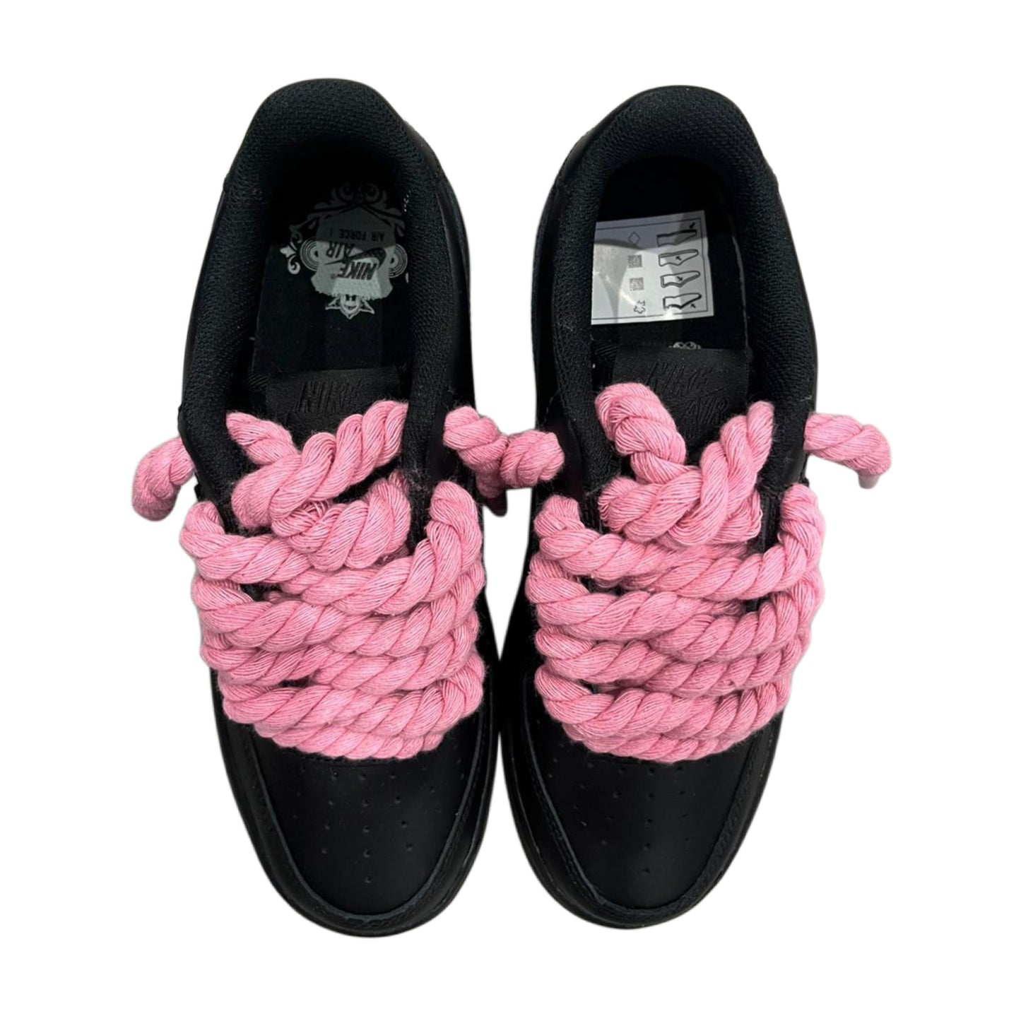 Nike Air Force 1 '07 Low Black Pink Rope Laces
