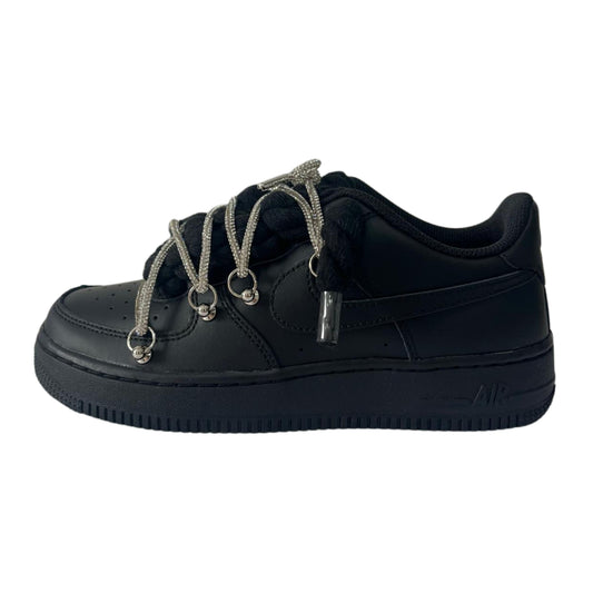 Air Force 1 '07 Low Black Black Rope Chain Laces
