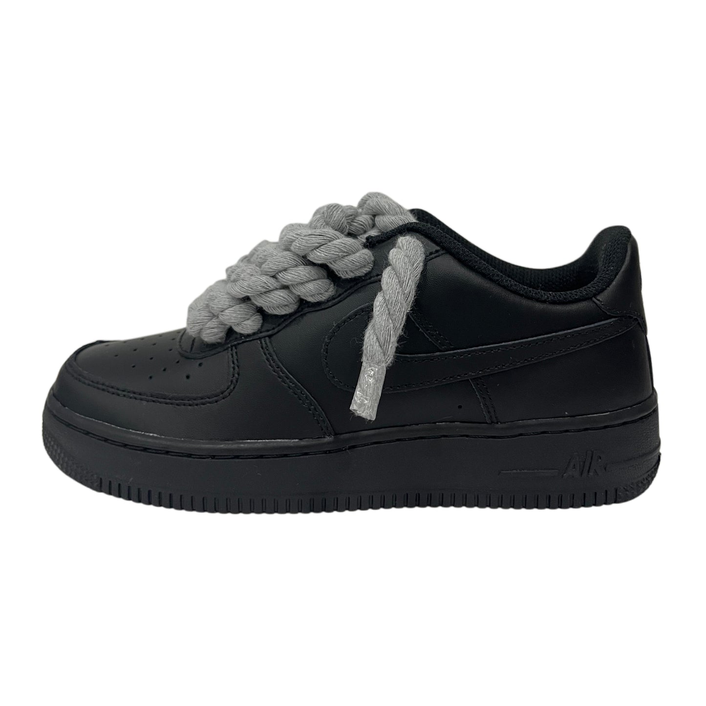 Nike Air Force 1 '07 Low Black Grey Rope Laces