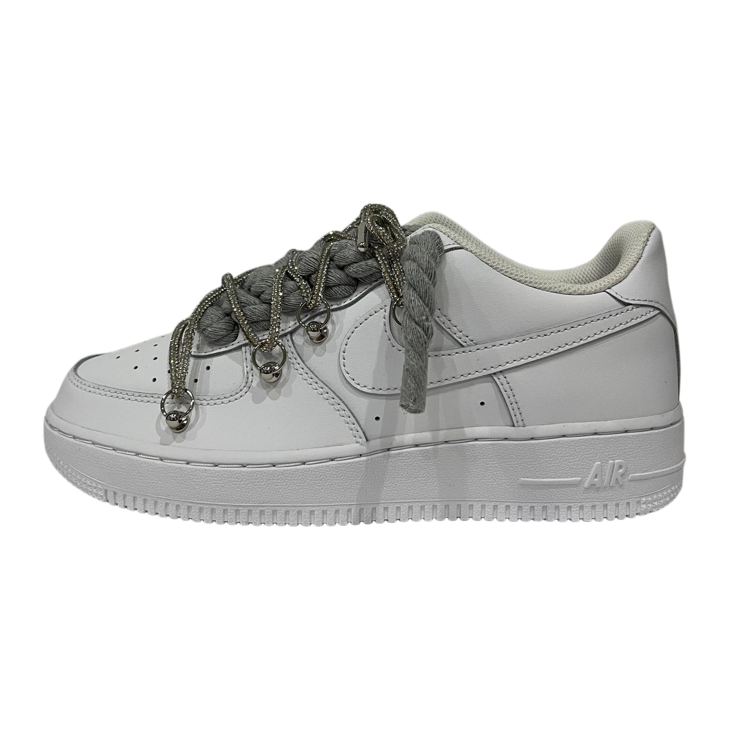 Nike Air Force 1 '07 Low White Grey Rope Chain Laces