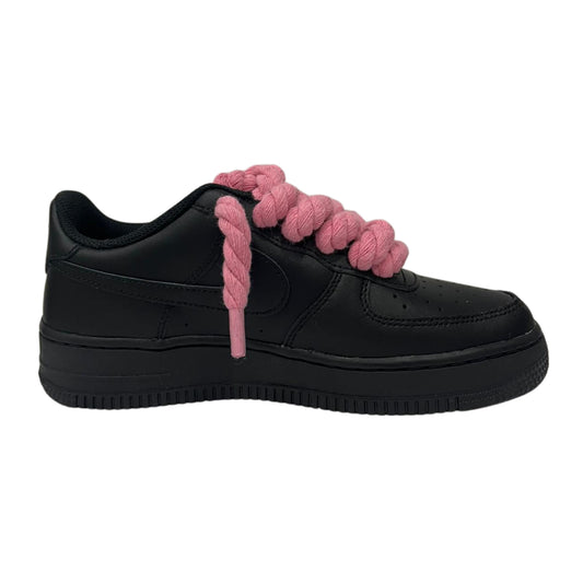 Nike Air Force 1 '07 Low Black Pink Rope Laces