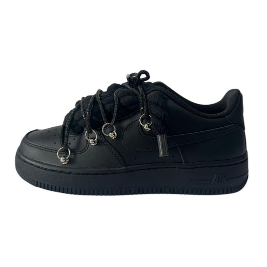 Air Force 1 '07 Low Black Black Rope Chain Laces