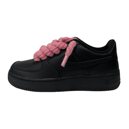 Nike Air Force 1 '07 Low Black Pink Rope Laces