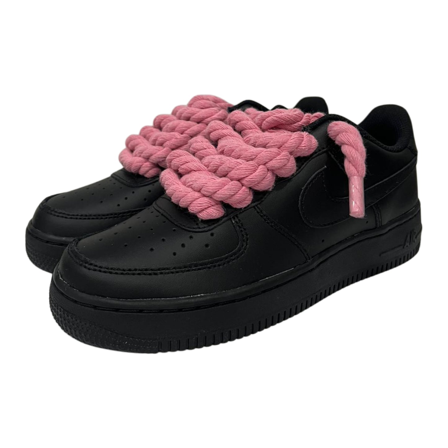 Nike Air Force 1 '07 Low Black Pink Rope Laces