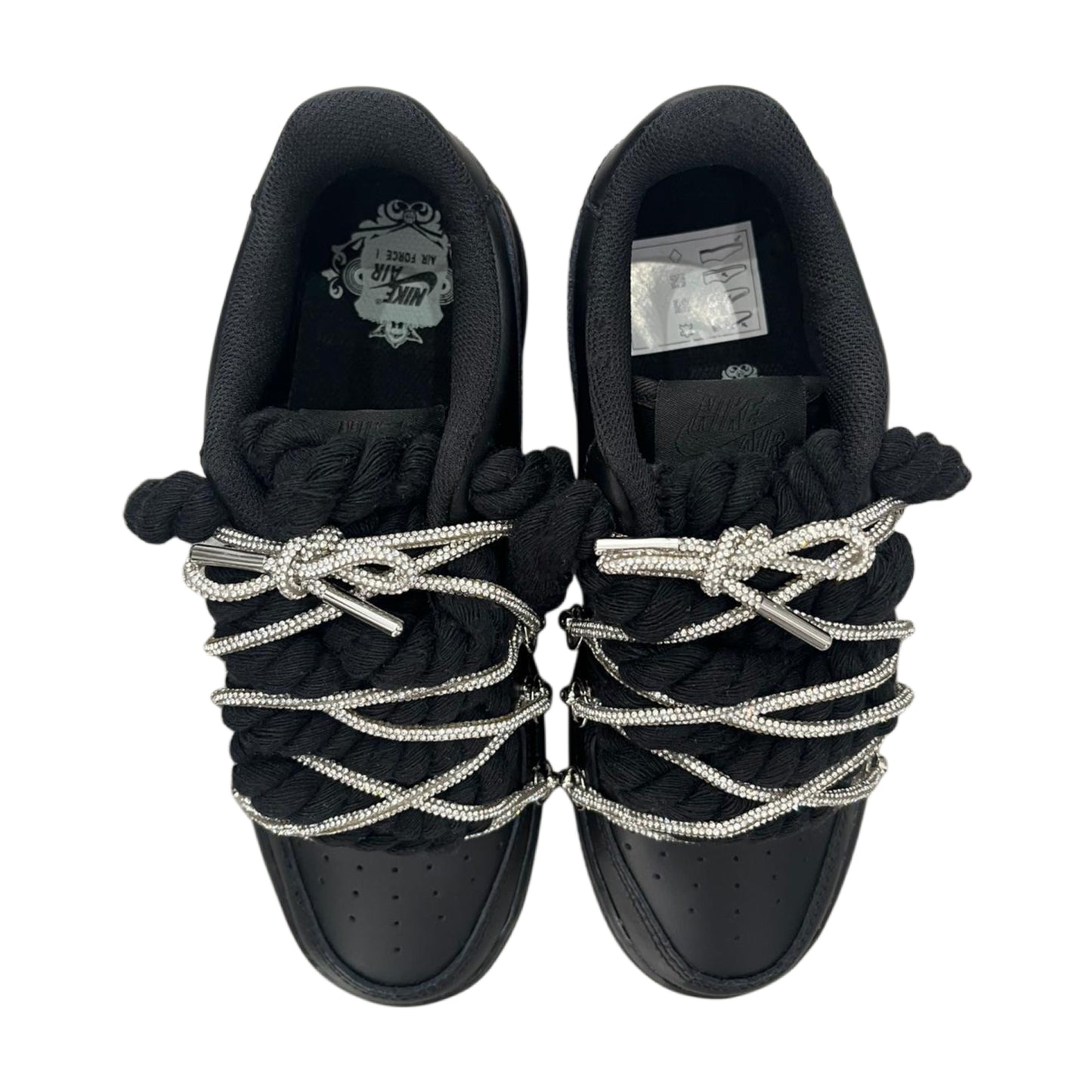 Air Force 1 '07 Low Black Black Rope Chain Laces