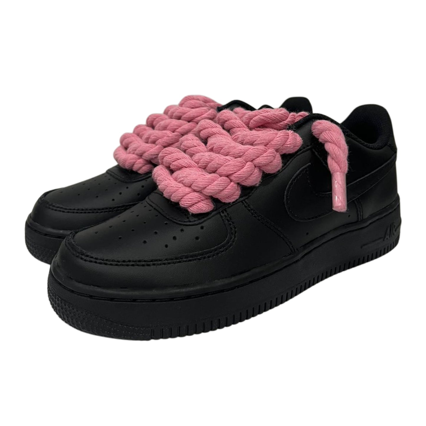 Nike Air Force 1 '07 Low Black Pink Rope Laces