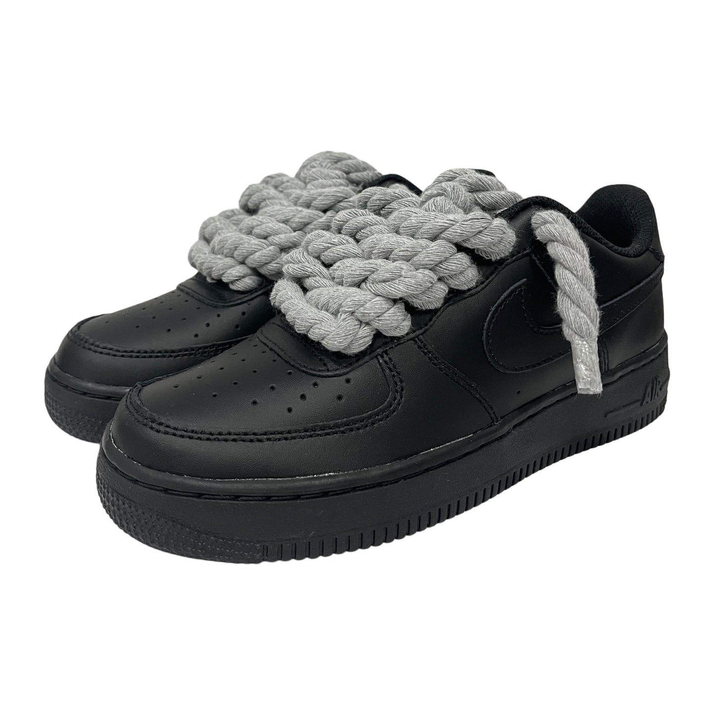 Nike Air Force 1 '07 Low Black Grey Rope Laces