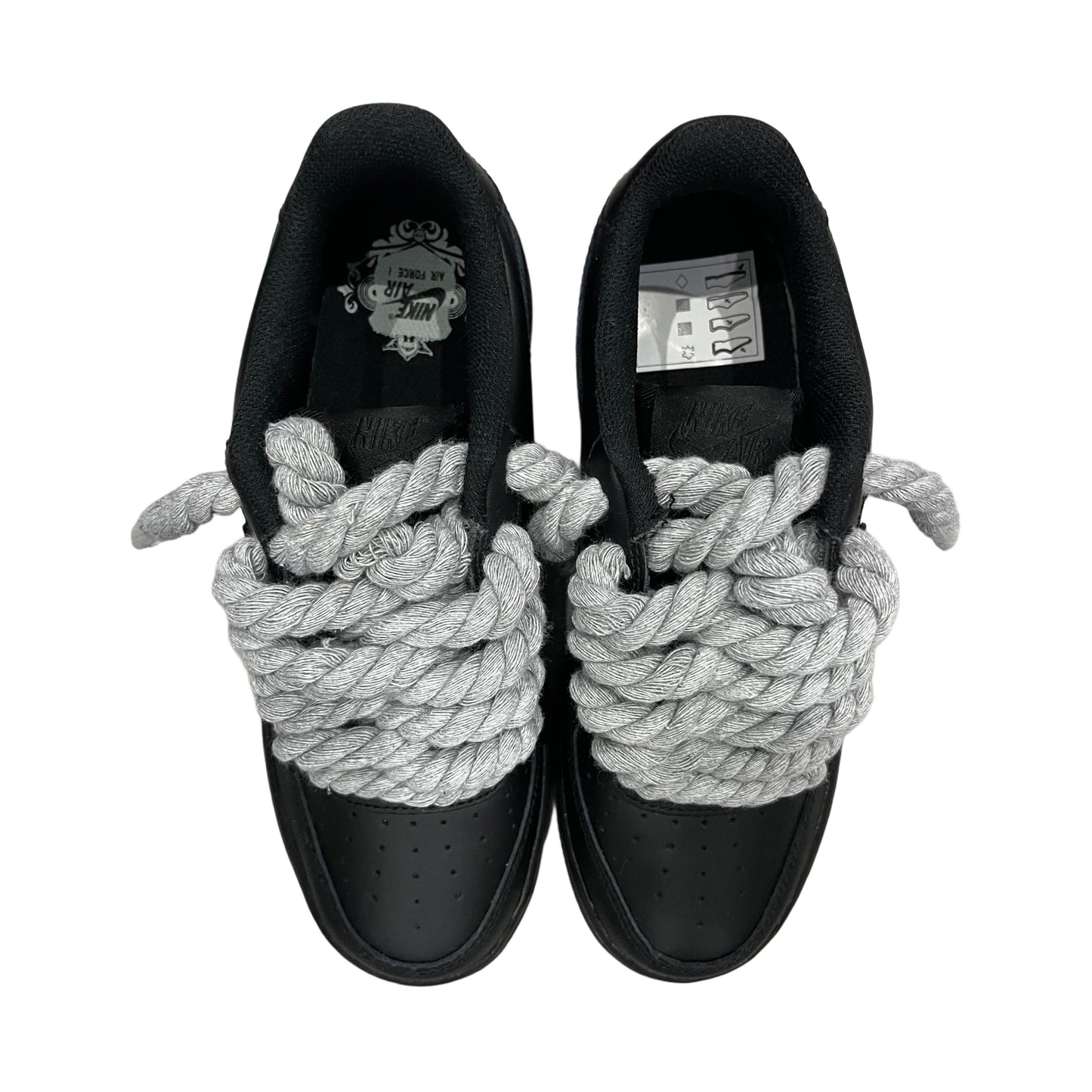 Nike Air Force 1 '07 Low Black Grey Rope Laces