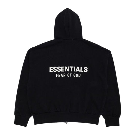 Fear Of God Essentials Classic Full Zip-Up Hoodie "Jet Black"