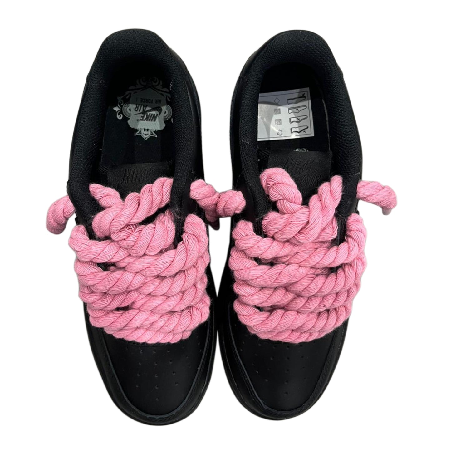 Nike Air Force 1 '07 Low Black Pink Rope Laces